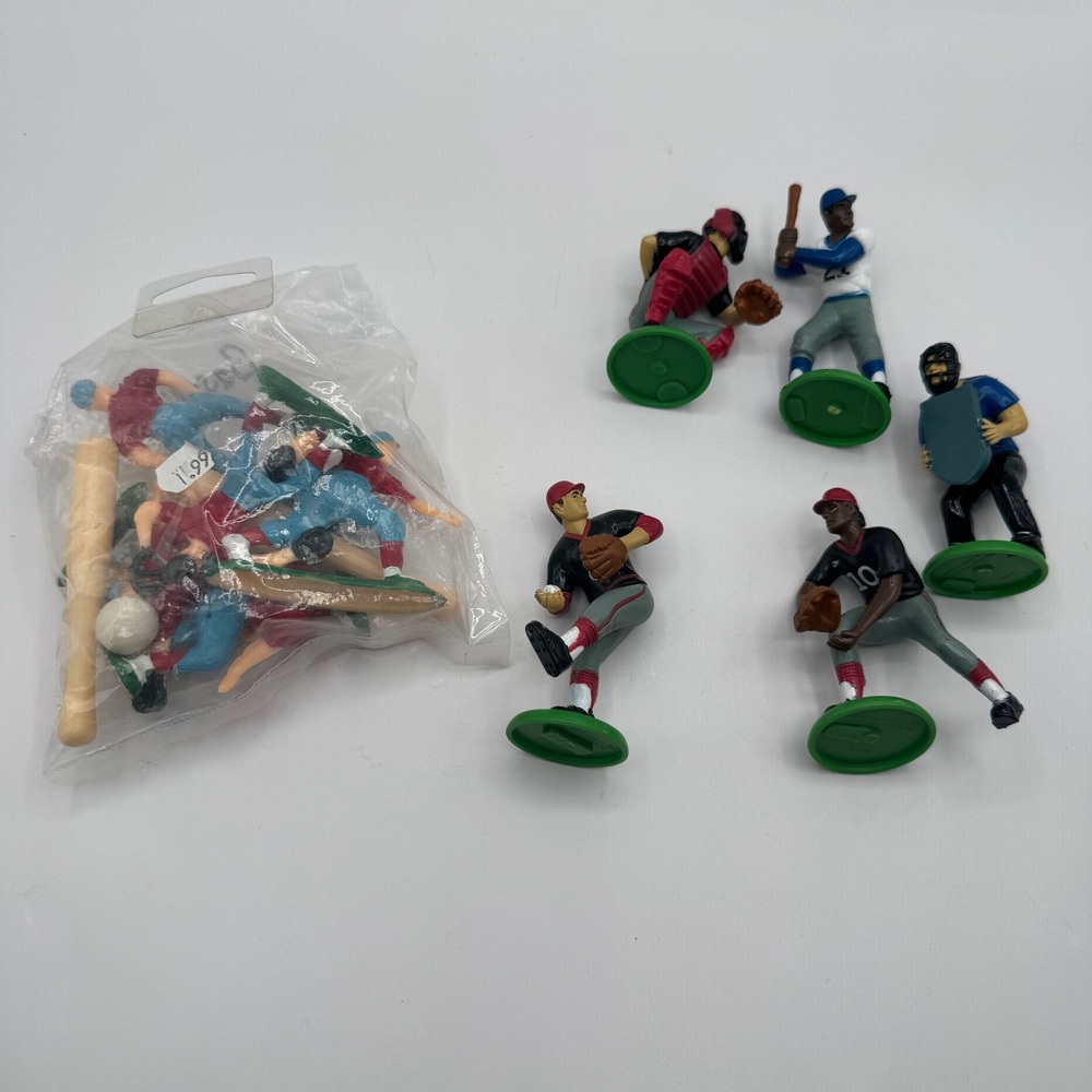 Baseball Cake Toppers Multi Color Plastic Sports Figures